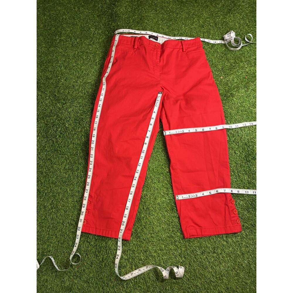 Talbots Perfect Skimmer Red Cropped Pants Women’s Size 8 Cotton Blend Capri